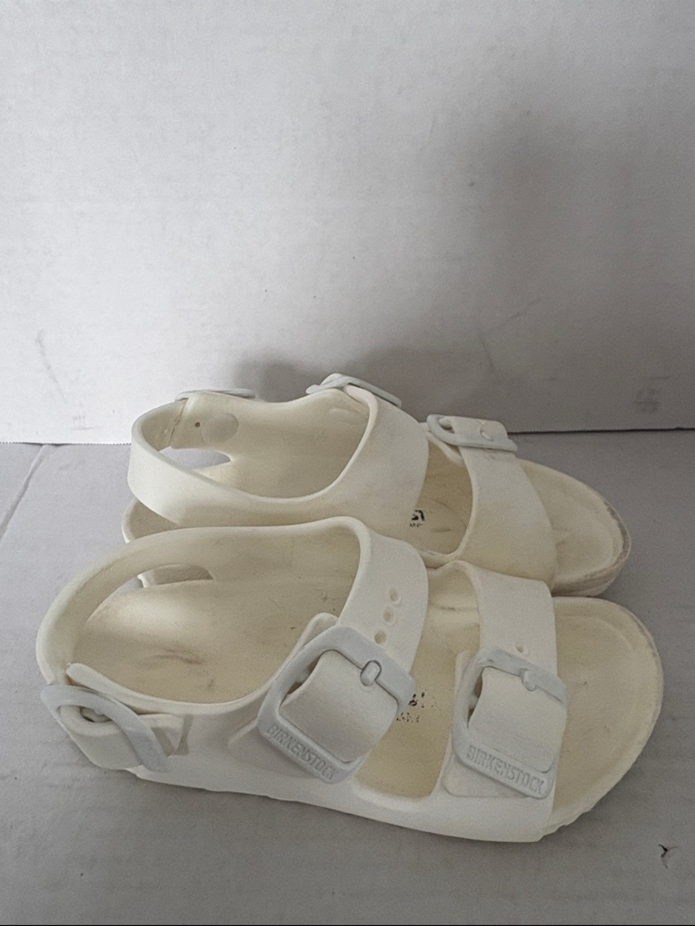 Birkenstock Kids White Dual-Buckle EVA Sandals